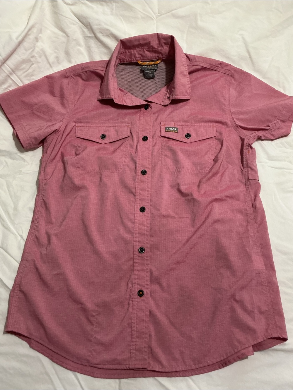 Ariat Women’s Rebar VentTEK Short Sleeve Work Shirt Heathered Pink Size S